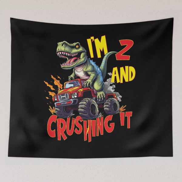 Item preview, I'm 2 and Crushing It 2yr 2th Two Birthday Monster Truck T-Rex Dinosaur Boy Girl 2 Years Old designed and sold by angy2017.