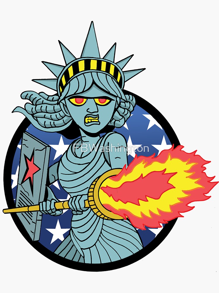Thumbnail 3 of 3, Sticker, Liberty Rage - The Last Straw designed and sold by FBWashington.