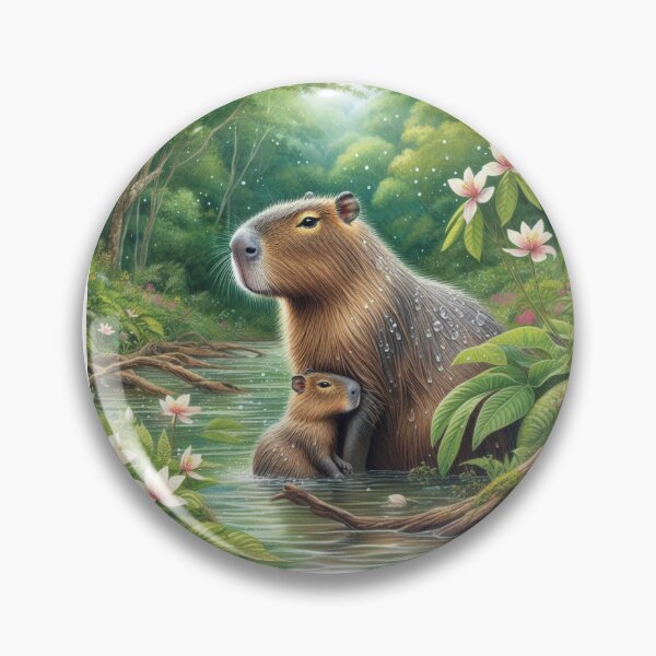 Item preview, Capybara Mom & Baby5 designed and sold by Capybara Art Lover.