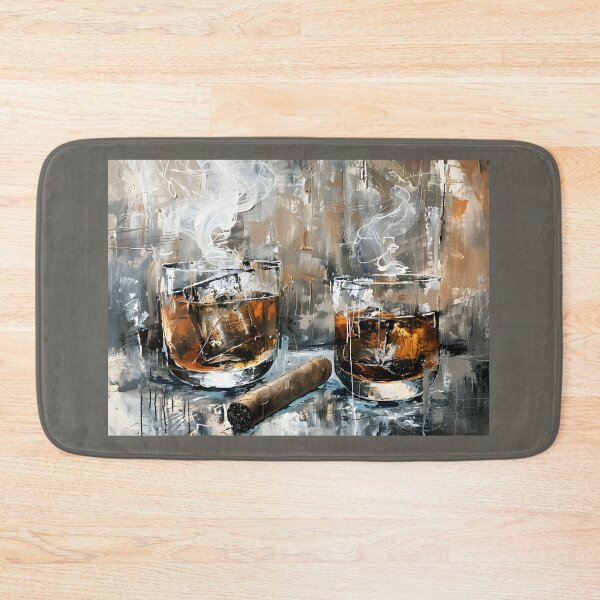 Artikelvorschau, Whiskey Whispers – Eine zeitlose Geschichte von weißen Dämpfen und ausdrucksstarken Strichen. Digitale Abstraktion entworfen und verkauft von OlfactoART Studio.