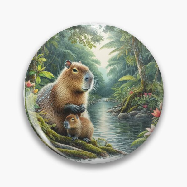 Item preview, Capybara Mom & Baby7 designed and sold by Capybara Art Lover.
