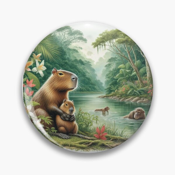 Item preview, Capybara Mom & Baby8 designed and sold by Capybara Art Lover.