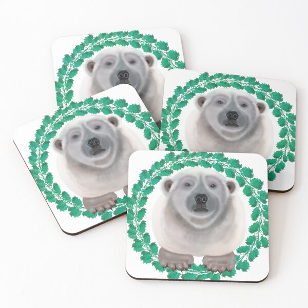 Item preview, Polar Bear on Aquilegia  pattern. designed and sold by KateVanFloofno1.