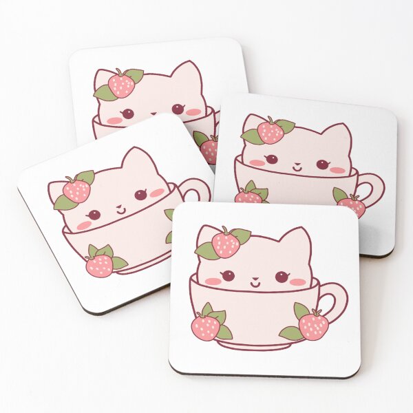 Item preview, Strawberry Teacup Cat designed and sold by jennysselling.