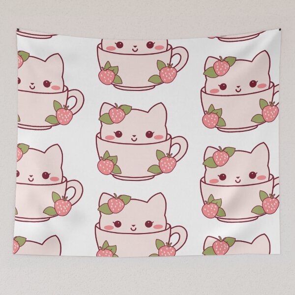 Item preview, Strawberry Teacup Cat designed and sold by jennysselling.