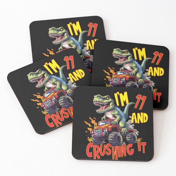 Item preview, I'm 11 and Crushing It 11yr 11th Eleven Birthday Monster Truck T-Rex Dinosaur Boy Girl 11 Years Old designed and sold by angy2017.