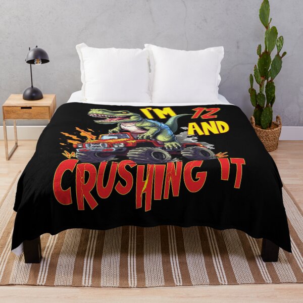 Item preview, I'm 12 and Crushing It 12yr 12th Twelve Birthday Monster Truck T-Rex Dinosaur Boy Girl 12 Years Old designed and sold by angy2017.