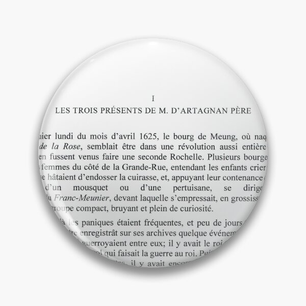 Item preview, First page of Alexandre Dumas's book Les trois mousquetaires designed and sold by LunaMothDesigns.
