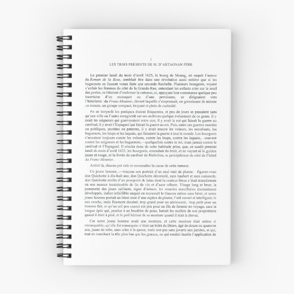 Artikelvorschau, Erste Seite von Alexandre Dumas‘ Buch „Les trois mousquetaires“. entworfen und verkauft von LunaMothDesigns.
