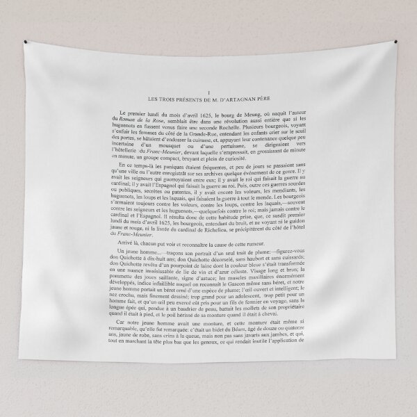 Item preview, First page of Alexandre Dumas's book Les trois mousquetaires designed and sold by LunaMothDesigns.