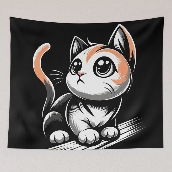 Item preview, Cute and Curious Dark Cat designed and sold by Platinumpalette.