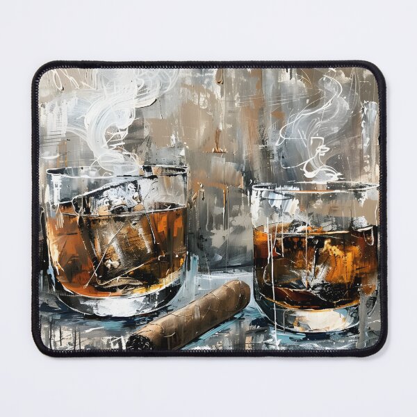 Item preview, Whiskey Whispers- A Timeless Tale of White Fumes and Expressive Strokes Digital Abstraction designed and sold by OlfactoART Studio.