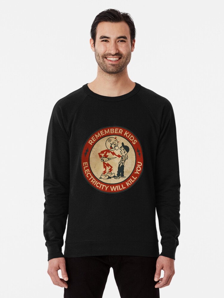 Thumbnail 1 of 5, Lightweight Sweatshirt, Electricity Will Kill You Kids Vintage designed and sold by Marceberuio.