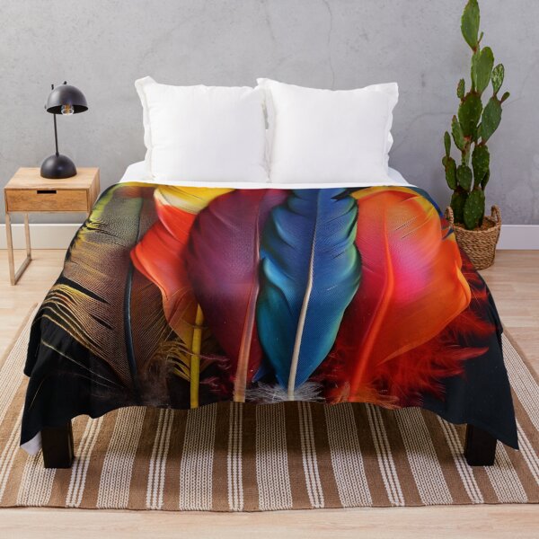 Item preview, Colorful exotic bird feather print designed and sold by dcrc.