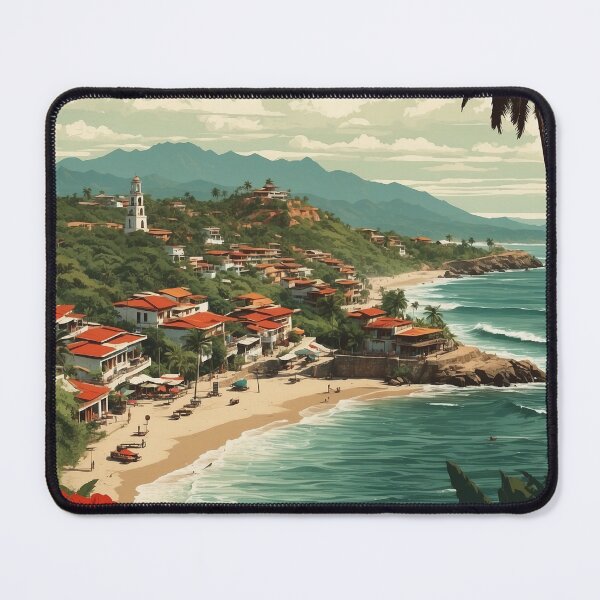 Aperçu de l'œuvre Puerto Escondido Oaxaca Mexique Tourisme Voyage Vintage créée et vendue par TravelersGems.