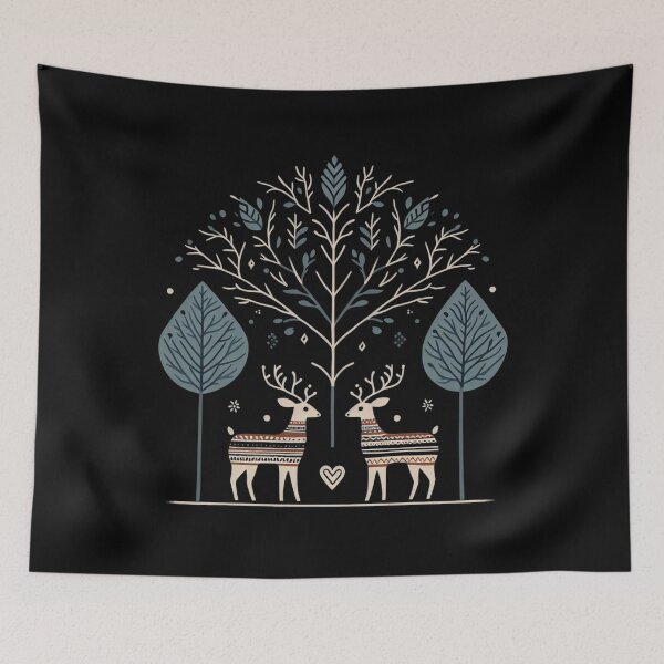 Item preview, Retro Reindeers and Tree designed and sold by ozdilh.