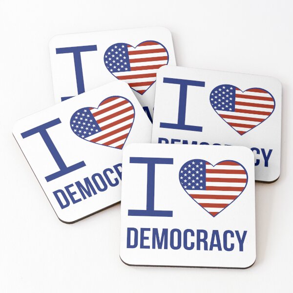 Item preview, I love democracy patriotic American flag design  designed and sold by Rachel the Artist .
