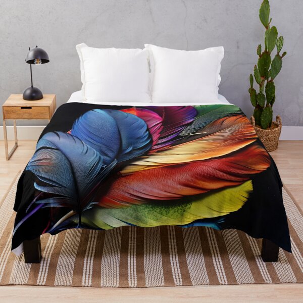 Item preview, Colorful exotic bird feather print designed and sold by dcrc.