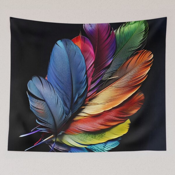 Item preview, Colorful exotic bird feather print designed and sold by dcrc.