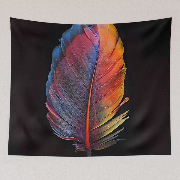 Item preview, Colorful exotic bird feather print designed and sold by dcrc.