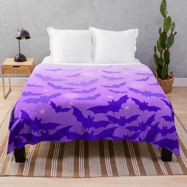 Bats set off into the night Throw Blanket