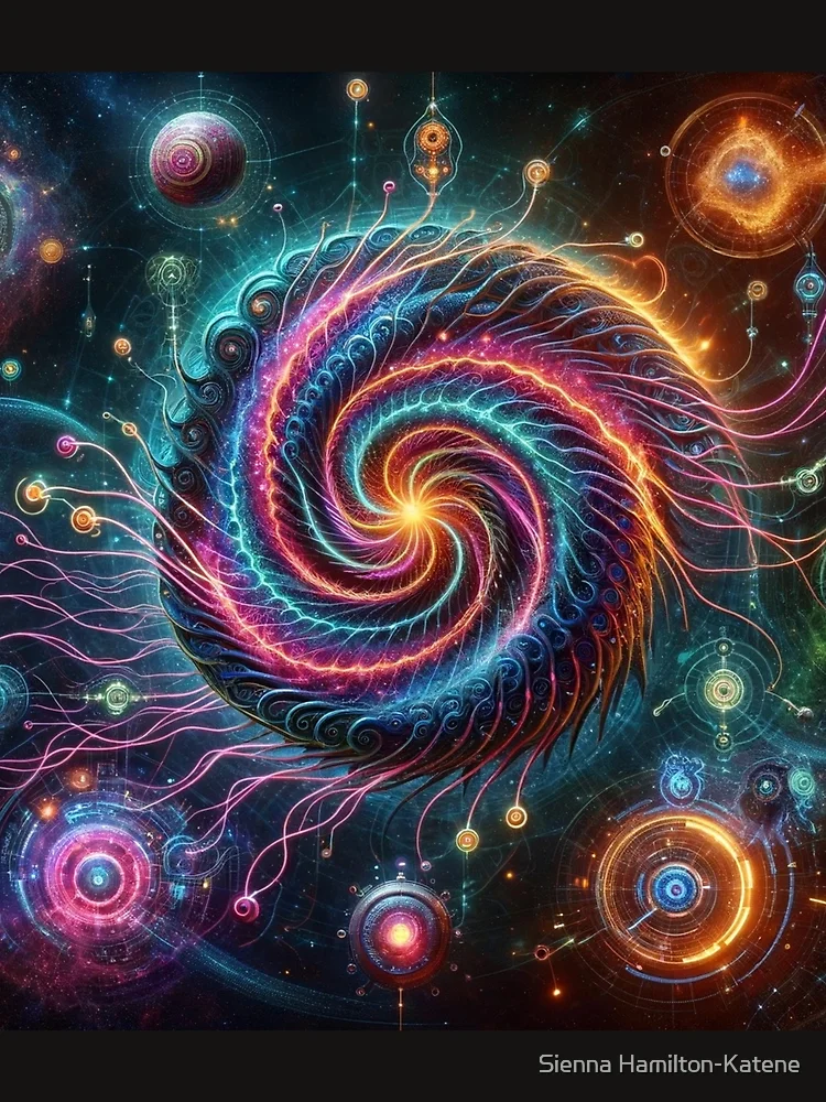 Thumbnail 3 of 3, Scarf, Title: Cosmic Vortex designed and sold by Sienna Hamilton-Katene.