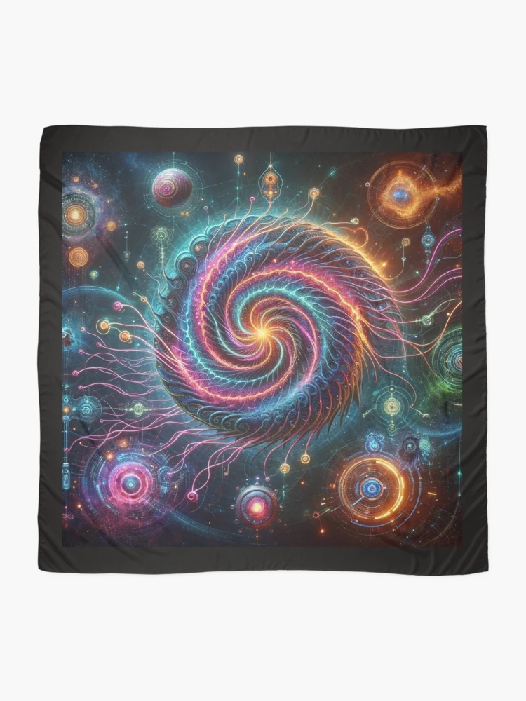 Thumbnail 2 of 3, Scarf, Title: Cosmic Vortex designed and sold by Sienna Hamilton-Katene.