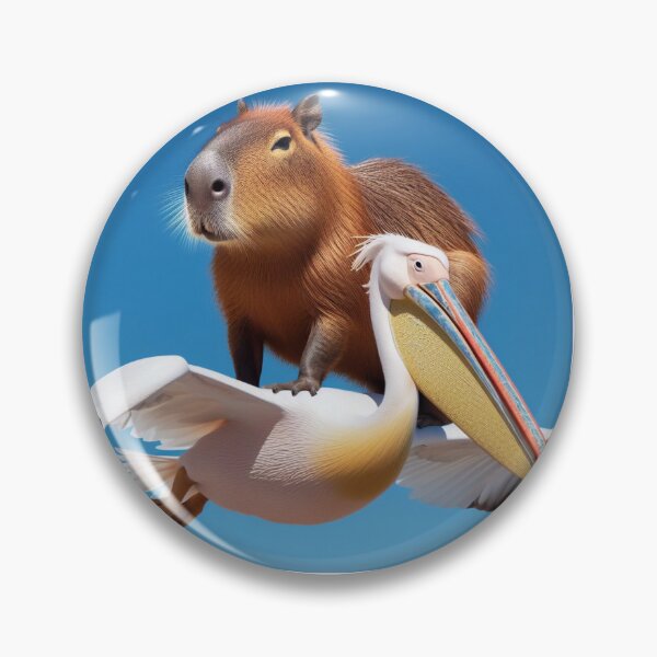 Item preview, Capy and Pelican-Blue Sky5 designed and sold by Capybara Art Lover.