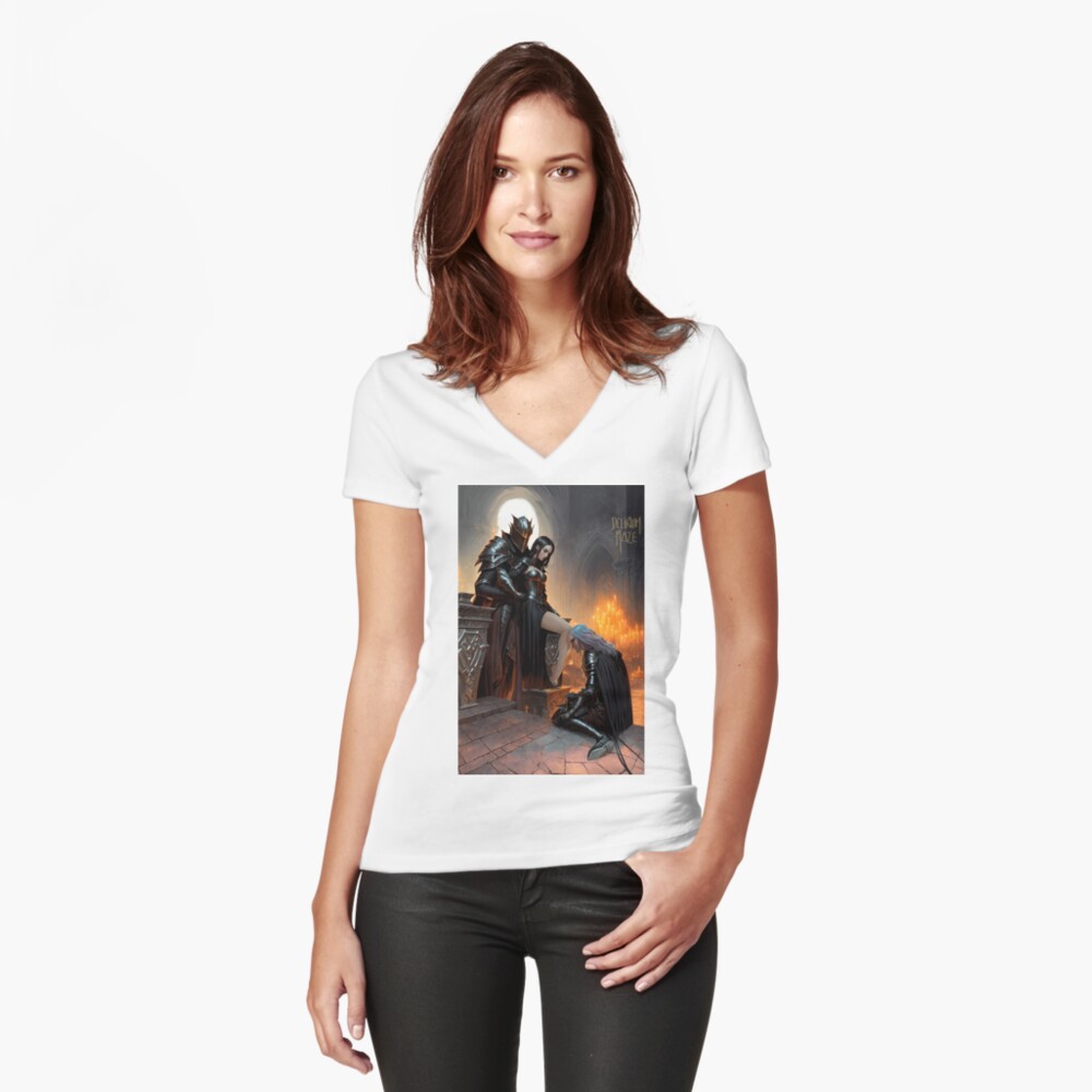 Item preview, Fitted V-Neck T-Shirt designed and sold by Delirium-Maze.