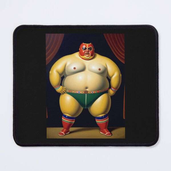 Item preview, Mexican Luchador Wrestler Painting 1950's Fernando Botero designed and sold by retrographics.