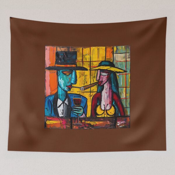 Item preview, Abstract Amore and Passionate Encounters- Man and Femme Fatale Graffiti Love in the Abstract Cigar Lounge Ballet designed and sold by OlfactoART Studio.
