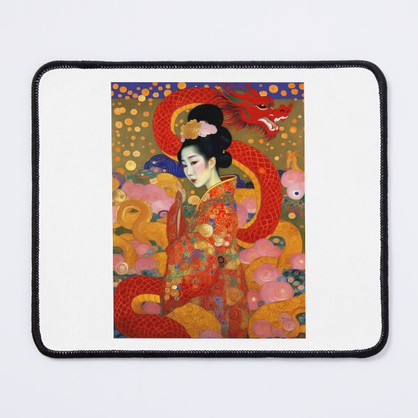 Item preview, Chinese Year of the Dragon Painting Gustav Klimt Inspired designed and sold by retrographics.