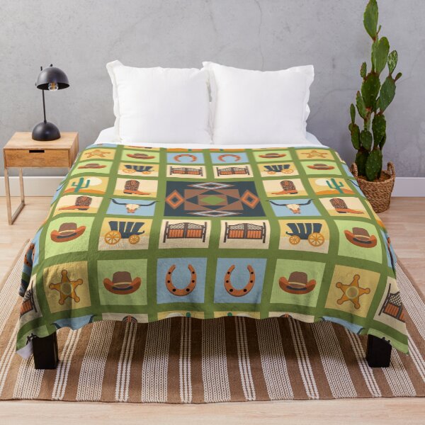 Item preview, Cowboy Quilt Design - Folk Art designed and sold by Vector-Artist.