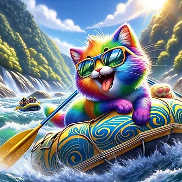 Artwork thumbnail, Title: Rainbow River Rascal   by Sienna Hamilton-Katene