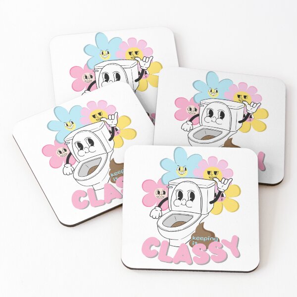 Item preview, Old School Toilet Cartoon Style Print "Keep it Classy" designed and sold by Thehatinthecat.