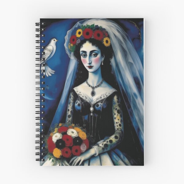 Item preview, Dreamlike Gothic Bride in Marc Chagall Inspired Painting designed and sold by retrographics.