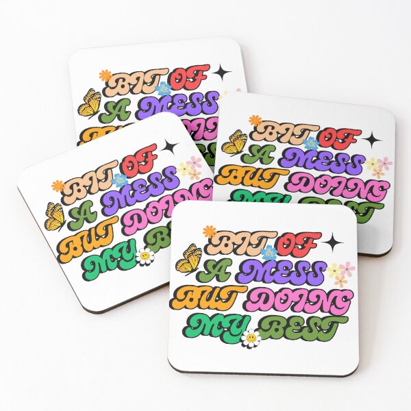 Item preview, Bit Of A Mess But Doing My Best, Meme Mental Health Sticker designed and sold by podlook.