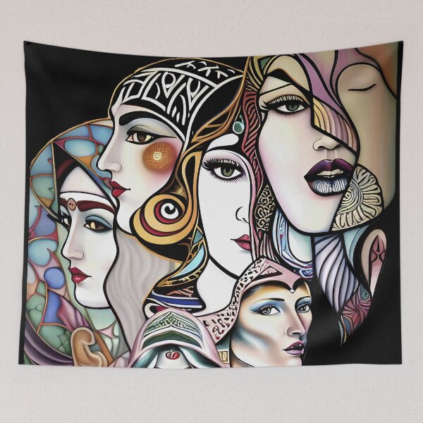 Item preview, WOMEN FACES PSYCHEDLIC ART NOUVEAU designed and sold by digitalartlb.