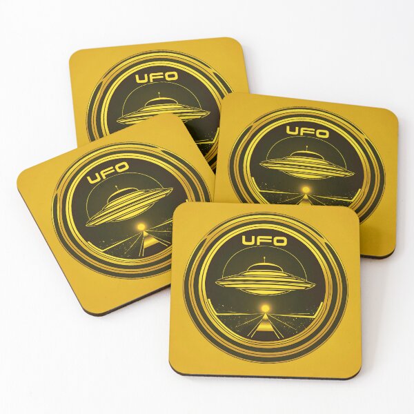 Item preview, UFO, yellow retro-style graphics designed and sold by silent-violin.