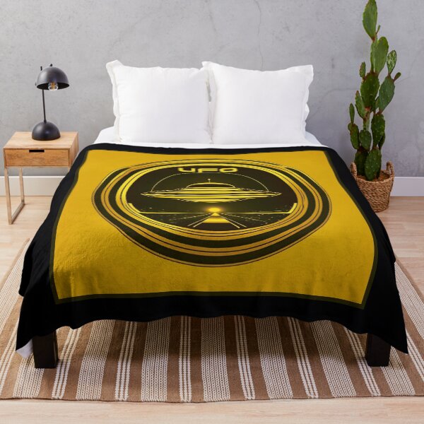 Item preview, UFO, yellow retro-style graphics designed and sold by silent-violin.