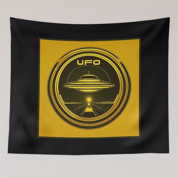Item preview, UFO, yellow retro-style graphics designed and sold by silent-violin.