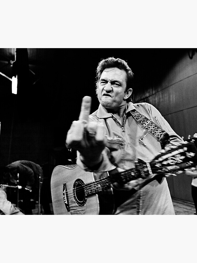 Thumbnail 3 of 3, Sticker, Johnny Cash With Guitar Painting designed and sold by romeoHellen.
