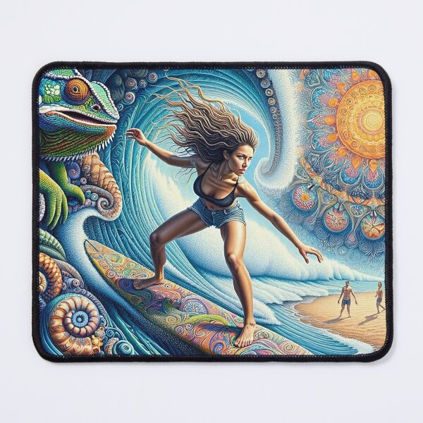 Item preview, Surfer Girl Mandala Iguana Sun  designed and sold by bunnyboiler.