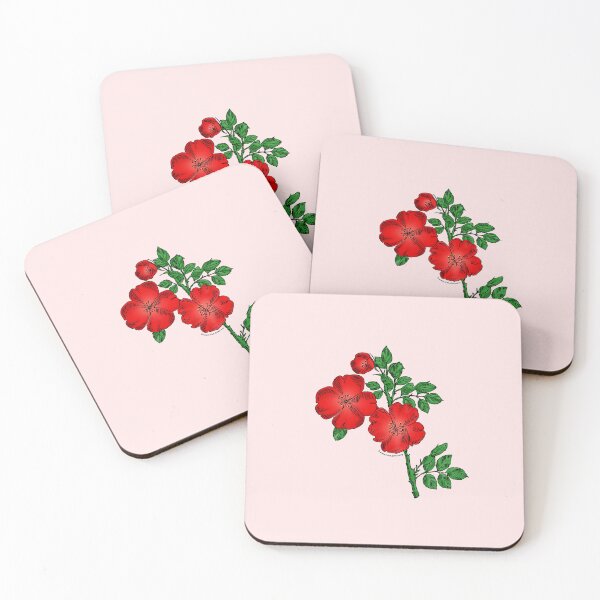 Item preview, Bright Red Quartered Rose Bloom Single 1-7 Petals Almost Flat designed and sold by Rachael Taylor.