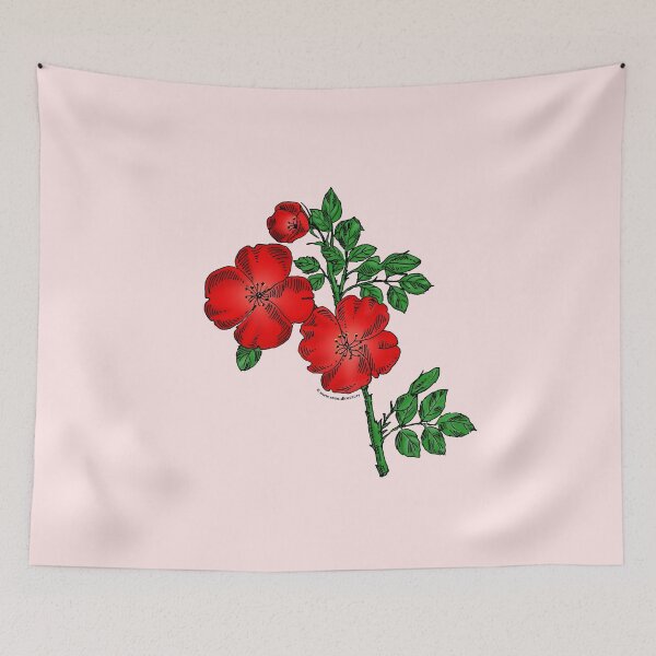 Item preview, Bright Red Quartered Rose Bloom Single 1-7 Petals Almost Flat designed and sold by Rachael Taylor.