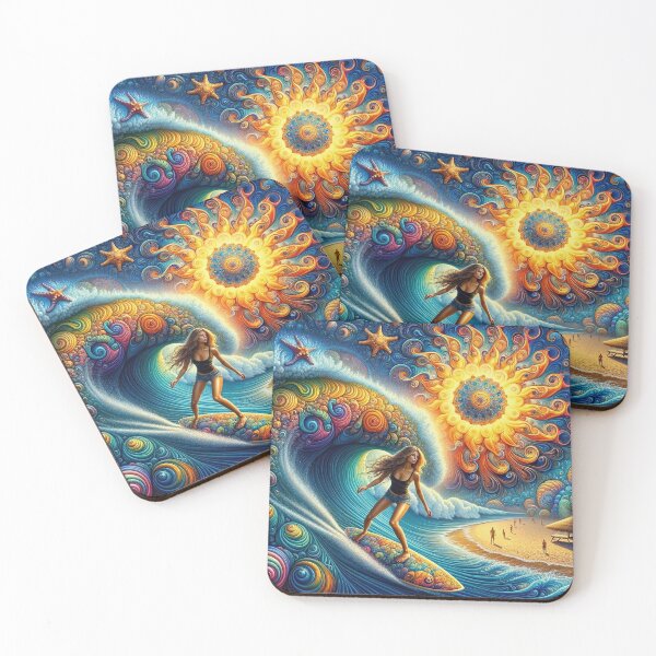 Item preview, Mandala Sun Surfer Girl designed and sold by bunnyboiler.