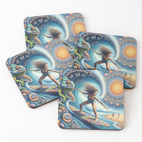 Item preview, Surfer Girl Mandala Iguana Sun  designed and sold by bunnyboiler.
