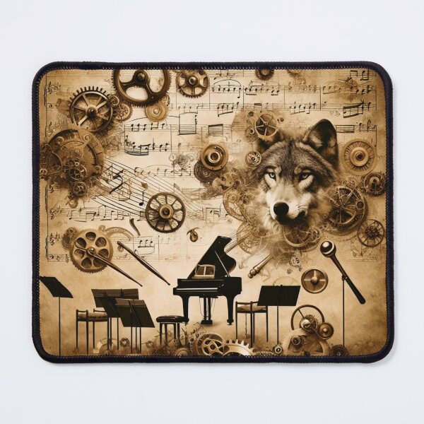 Item preview, Rhythmic Roars: A Steampunk Wolf's Symphony in Gears & Growls designed and sold by NightshadeWolfs.