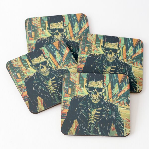 Item preview, Vintage Pulp Magazine Art: Skull-Headed Punk in the City  designed and sold by 33wolvesdesigns.