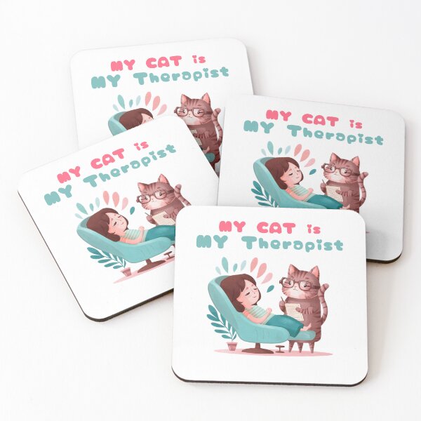 Item preview, My cat is my therapist - funny cat meme  designed and sold by Micjr.